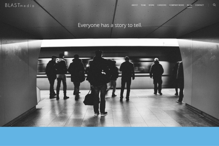 Front page screen shot of the new BLASTmedia website.