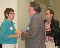 Angie Hicks talks with those in attendance after her speech at Tech Thursday