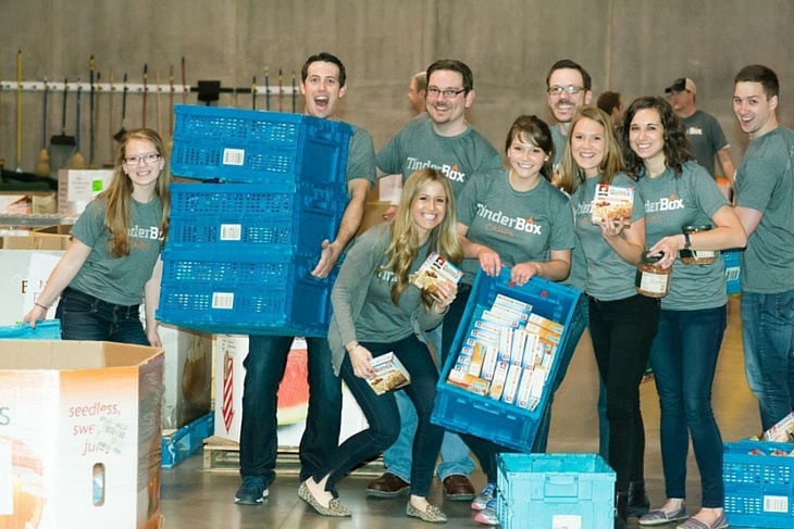 Giving back to the community is an important part of TinderBox’s company culture. The entire company volunteers together kicking off each quarter to have a concentrated impact on a charity.