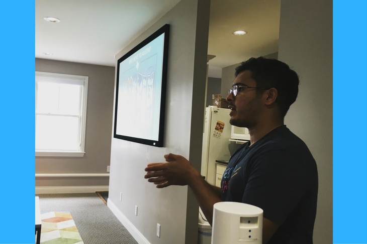 Prakhar gave a presentation to his colleagues about his summer internship experience