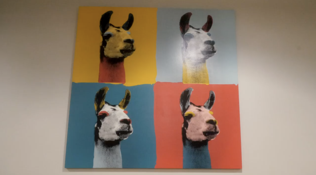 Llama Painting at Lessonly Headquarters