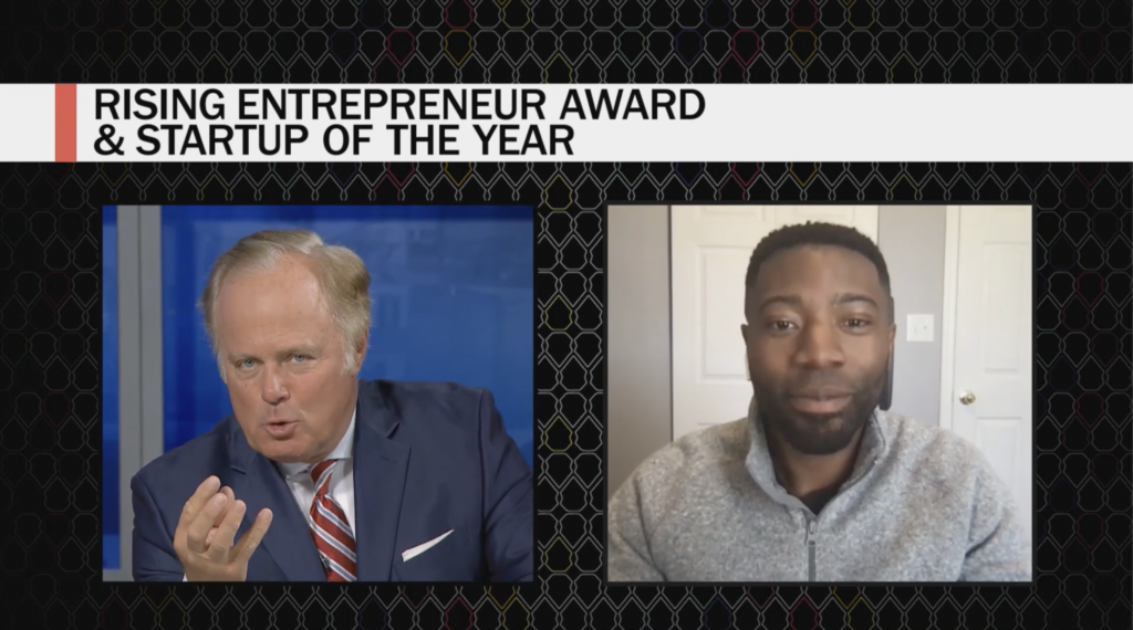 Gerry Dick interviewing Yaw Aning for the 2021 Entrepreneur of the Year Award.