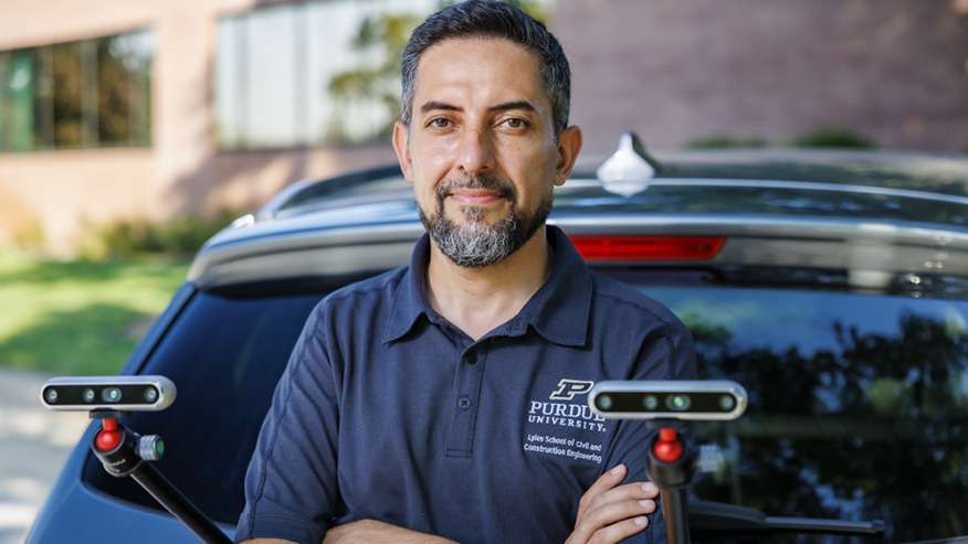 Mohammad Jahanshahi, founder and CEO of PaveX and associate professor in Purdue University’s College of Engineering. (Purdue University photo/Kevin Crisp)