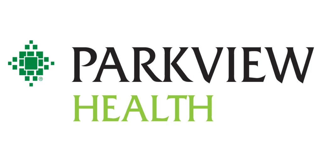 Parkview Health logo featuring a green geometric cross symbol to the left of the words “Parkview Health,” with “Parkview” in black and “Health” in green.