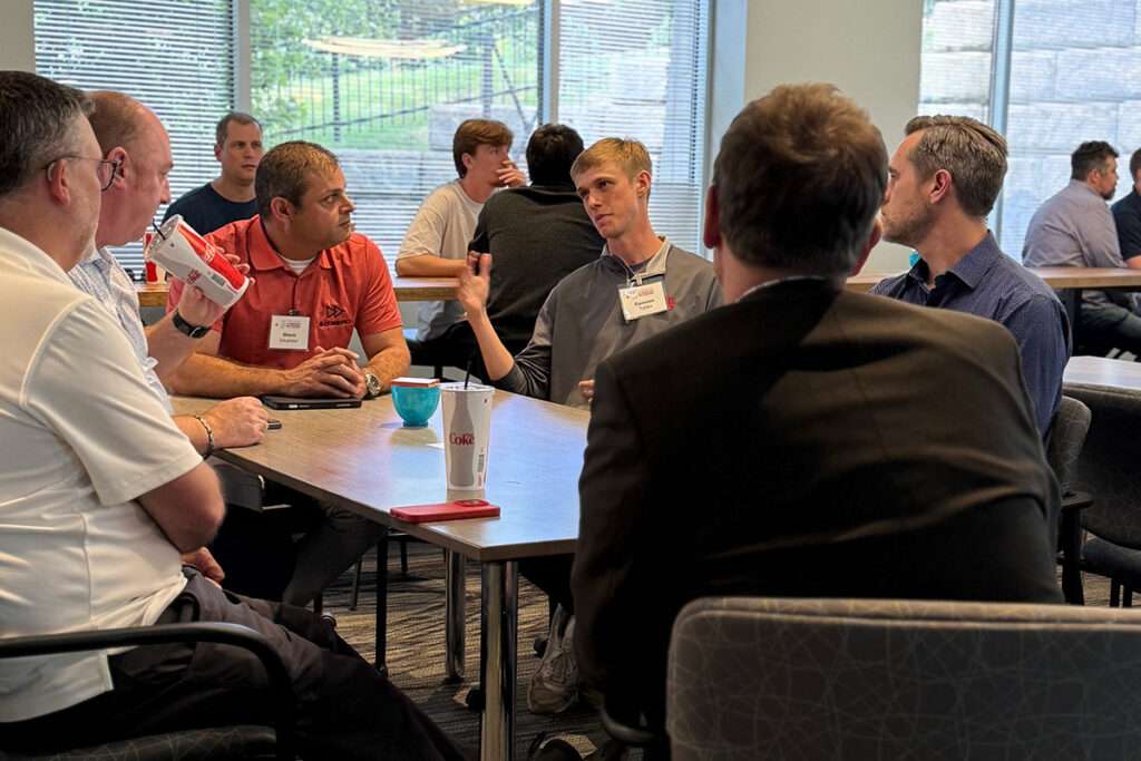 AI Innovation Network members connect and exchange ideas during the May case study review with K1x and E-gineering.